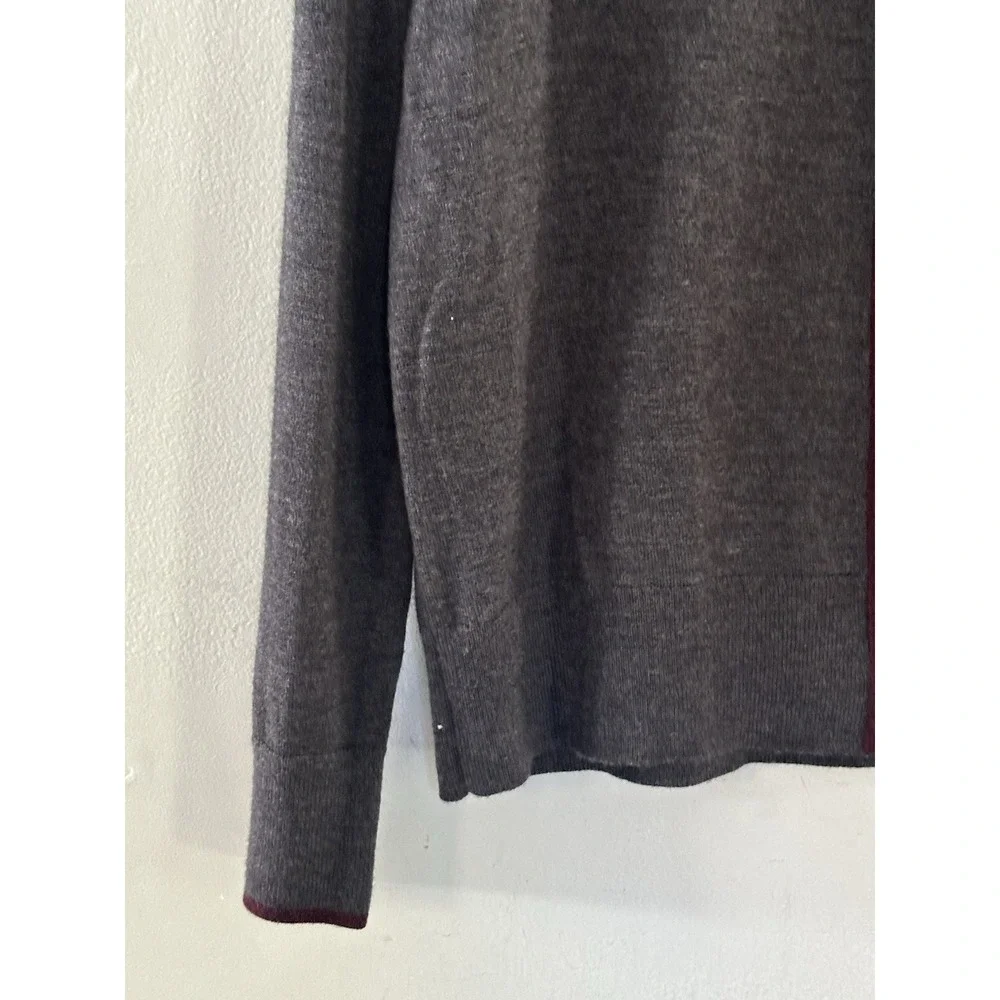 Banana Republic Mens Size L Merino Wool Gray Cranberry Cardigan Sweater Grandpa